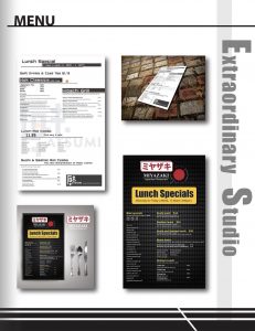 Restaurant Menu Printing - Miyazaki Lunch Special, Houston